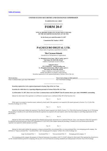 Thumbnail PagSeguro 20-F Annual Report 