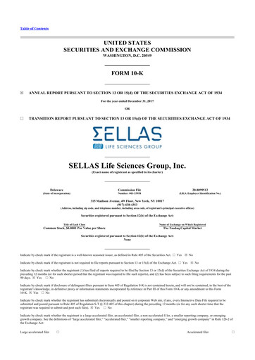 Thumbnail SELLAS Life Sciences 10-K Annual Report 2017