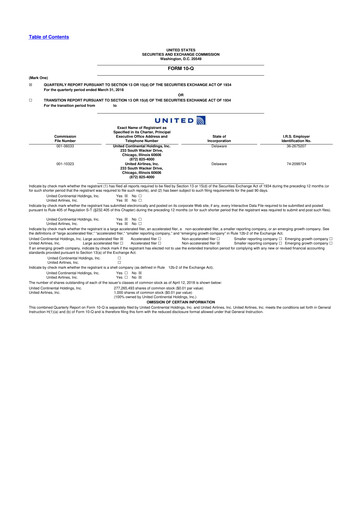 Thumbnail United Airlines Holdings
 10-Q Quarterly Report FY2018 