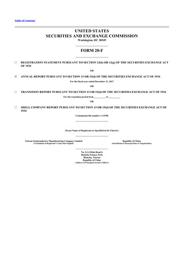 Thumbnail TSMC 20-F Annual Report 2017