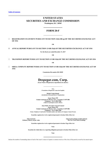 Miniature Despegar 20-F Rapport annuel 2017