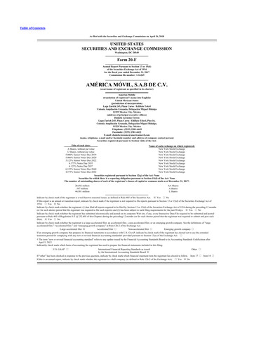 Thumbnail America Movil 20-F Annual Report 2017