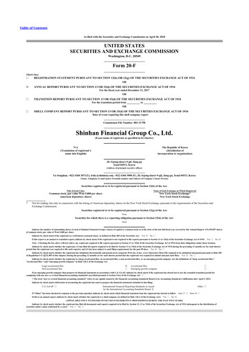 Thumbnail Shinhan Financial Group
 20-F Annual Report 2017