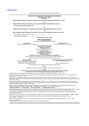 Thumbnail KT Corporation 20-F Annual Report 2017