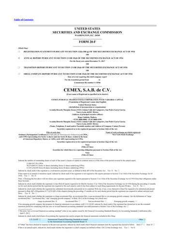 Vorschaubild Cemex 20-F Jahresbericht 2017