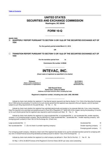 Thumbnail Intevac
 10-Q Quarterly Report FY2018 