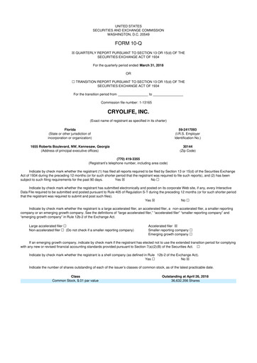 Thumbnail Artivion 10-Q Quarterly Report FY2018 