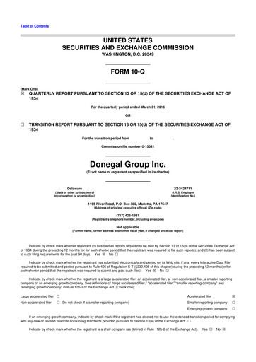 Thumbnail Donegal Group 10-Q Quarterly Report FY2018 