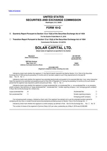 Vorschaubild SLR Investment 10-Q Quartalsbericht  