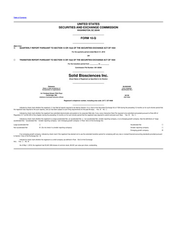 Thumbnail Solid Biosciences
 10-Q Quarterly Report FY2018 