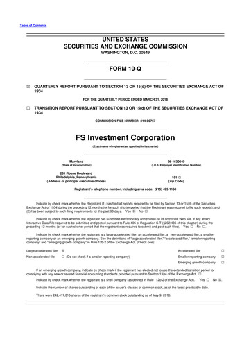 Vorschaubild FS KKR Capital
 10-Q Quartalsbericht  