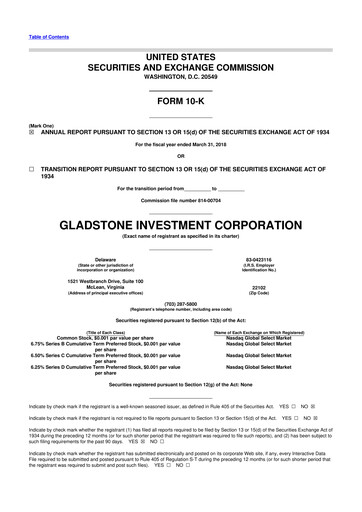 Thumbnail Gladstone Investment 10-K Annual Report 