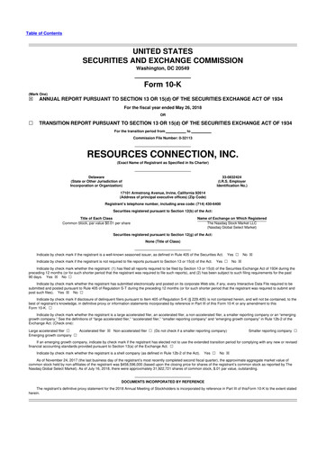 Thumbnail RGP (Resources Connection) 10-K Annual Report 2018