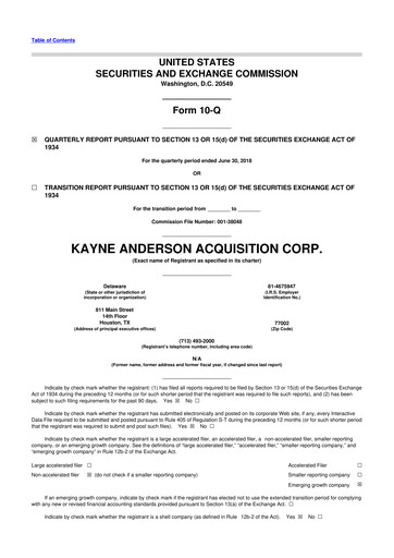 Thumbnail Kinetik 10-Q Quarterly Report FY2018 