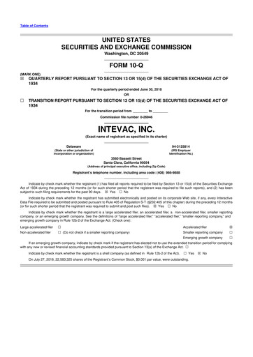 Thumbnail Intevac
 10-Q Quarterly Report FY2018 