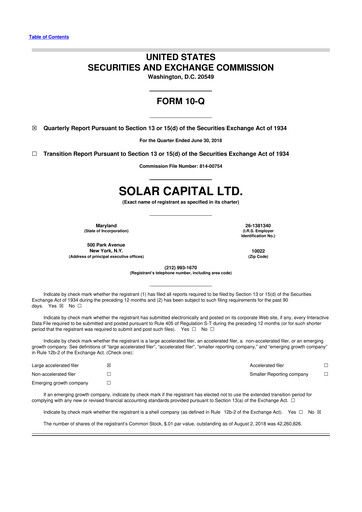 Vorschaubild SLR Investment 10-Q Quartalsbericht  