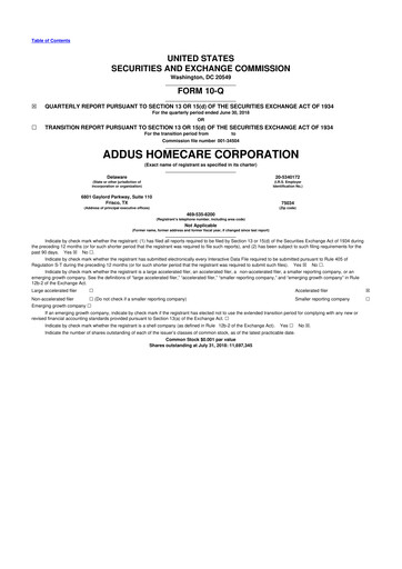 Vorschaubild 
Addus HomeCare 10-Q Quartalsbericht 2018 