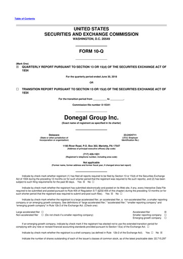 Thumbnail Donegal Group 10-Q Quarterly Report FY2018 
