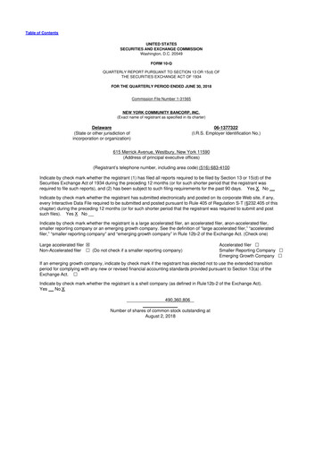 Thumbnail Flagstar Bank 10-Q Quarterly Report FY2018 