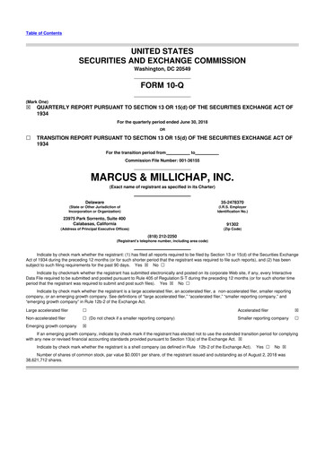 Miniature Marcus & Millichap 10-Q Rapport trimestriel 2018 