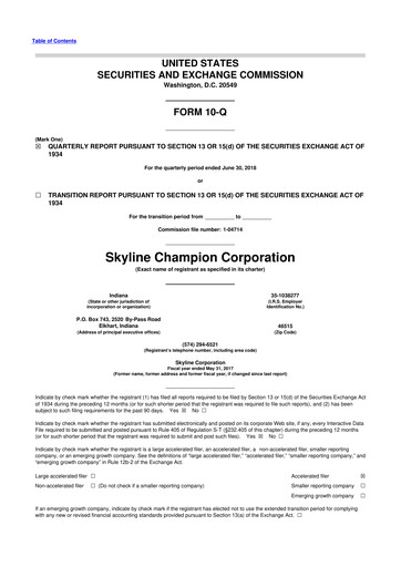 Miniature Champion Homes 10-Q Rapport trimestriel 2018 
