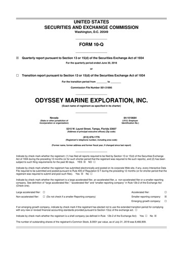 Thumbnail Odyssey Marine Exploration 10-Q Quarterly Report FY2018 