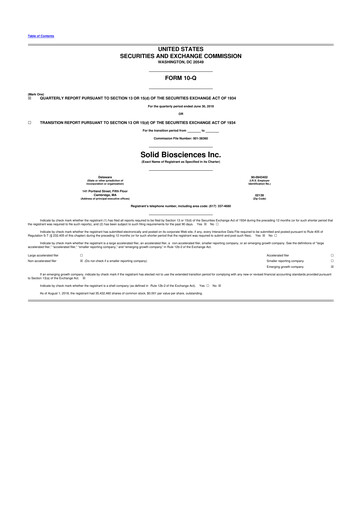 Thumbnail Solid Biosciences
 10-Q Quarterly Report FY2018 