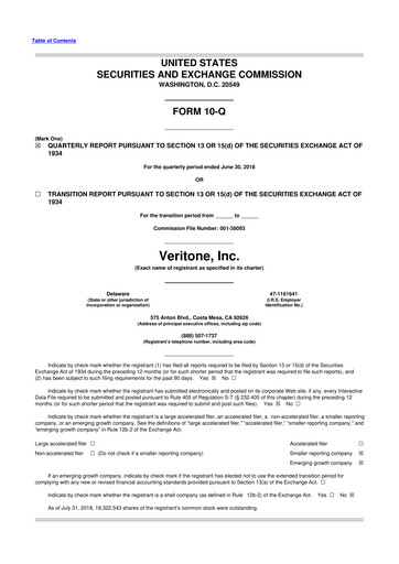 Thumbnail Veritone 10-Q Quarterly Report FY2018 