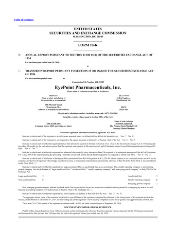 Thumbnail EyePoint Pharmaceuticals
 10-K Annual Report 2018