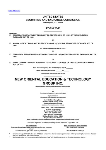 Vorschaubild New Oriental 20-F Jahresbericht 2018