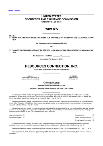 Thumbnail RGP (Resources Connection) 10-Q Quarterly Report FY2019 