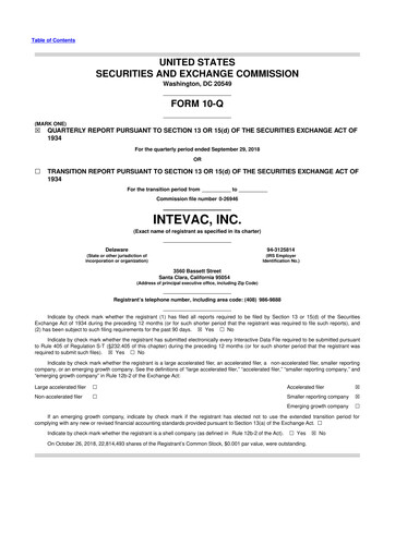 Thumbnail Intevac
 10-Q Quarterly Report FY2018 