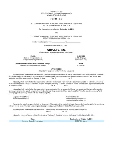 Thumbnail Artivion 10-Q Quarterly Report FY2018 