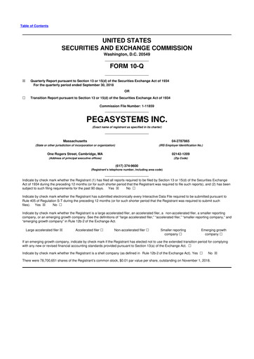 Thumbnail Pegasystems 10-Q Quarterly Report FY2018 