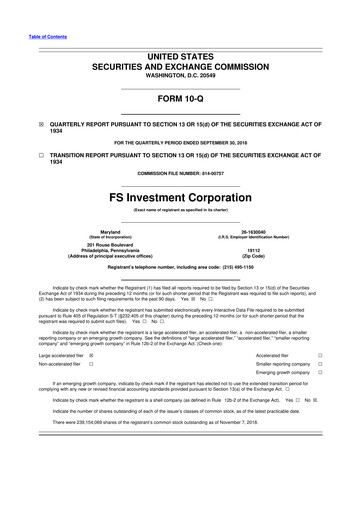 Vorschaubild FS KKR Capital
 10-Q Quartalsbericht  