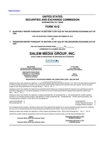 Thumbnail Salem Media Group
 10-Q Quarterly Report FY2018 