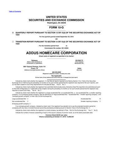 Vorschaubild 
Addus HomeCare 10-Q Quartalsbericht 2018 