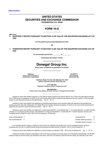 Thumbnail Donegal Group 10-Q Quarterly Report FY2018 