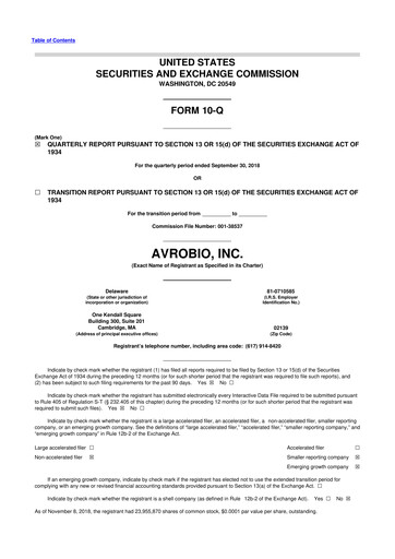Thumbnail Tectonic Therapeutic 10-Q Quarterly Report FY2018 