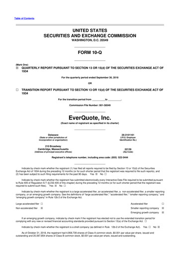 Thumbnail EverQuote 10-Q Quarterly Report FY2018 