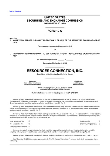Thumbnail RGP (Resources Connection) 10-Q Quarterly Report FY2019 