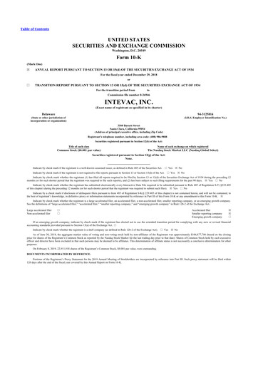 Thumbnail Intevac
 10-K Annual Report 2018