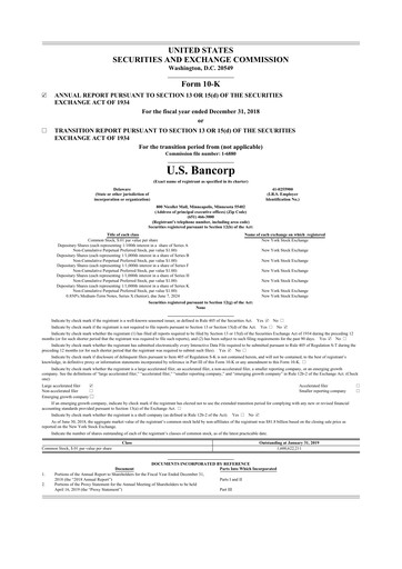 Thumbnail U.S. Bancorp 10-K Annual Report 2018