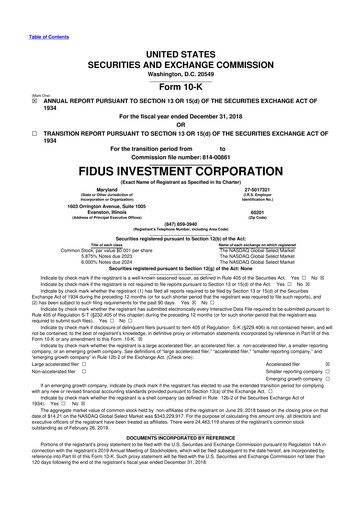 Thumbnail Fidus Investment Corporation 10-K Annual Report 