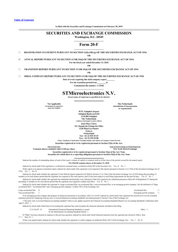 Thumbnail STMicroelectronics 20-F Annual Report 2018