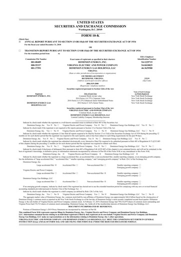 Thumbnail Dominion Energy 10-K Annual Report 