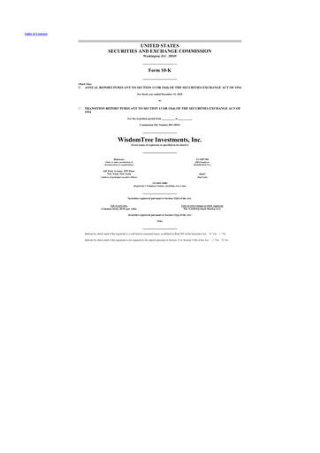 Thumbnail WisdomTree
 10-K Annual Report 2018