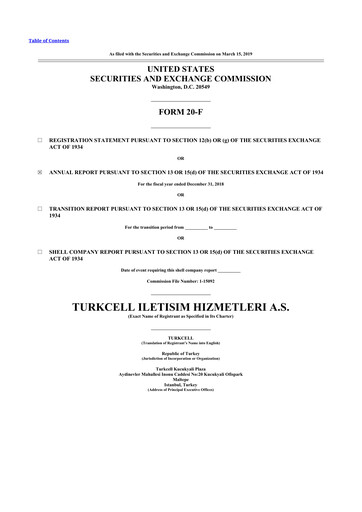 Thumbnail Turkcell 20-F Annual Report 2018