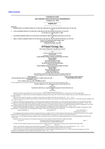 Thumbnail VNET Group 20-F Annual Report 2018