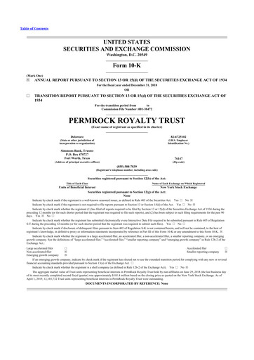 Thumbnail PermRock Royalty Trust 10-K Annual Report 